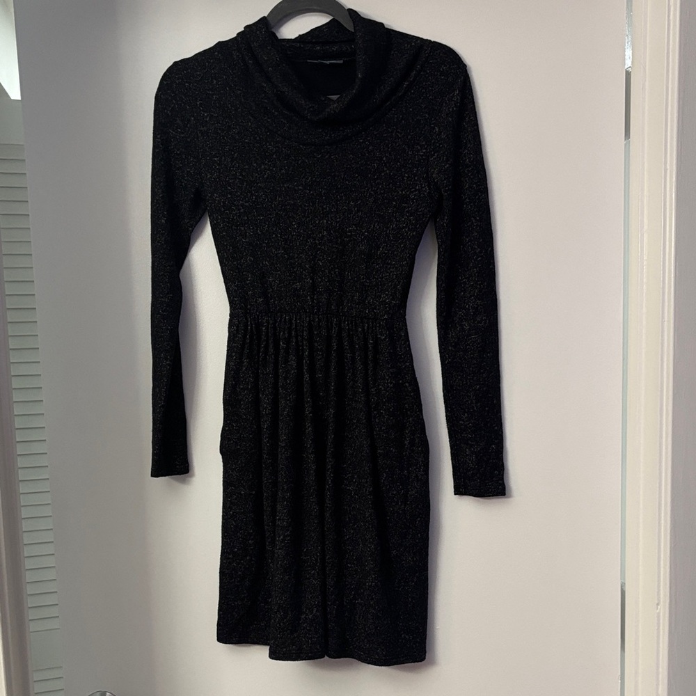 Modcloth Size S Charcoal Long Sleeve Dress